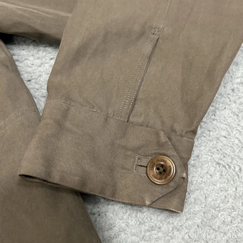 Chaqueta Nat Nast Para Hombre Pequeña Marrón Gris Cremallera Completa Bombardero Forrada de Seda Bolsillos Adulto Foto 3 de 4