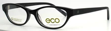 ECO 1094 mblk Black Womens Semi Cat Eye Full Rim Eyeglasses 49-16-140 B:30