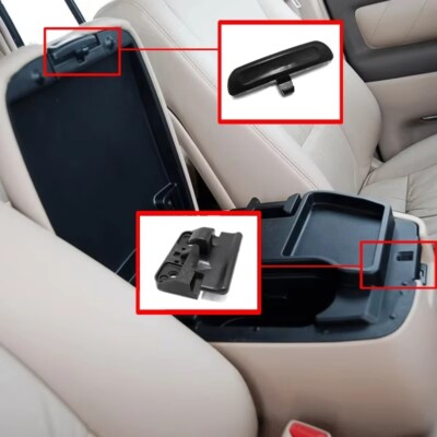 1 Set Console Armrest Box Lock Handle Latch Clip For Toyota Land Cruiser LC100