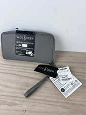 Jade & Deer Charging Wallet Rfid Protection W/ Zipper Pull