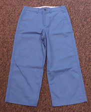 New Polo Ralph Lauren Women's Wide Leg Cropped Chinos Pants - Size 6 - BLUE