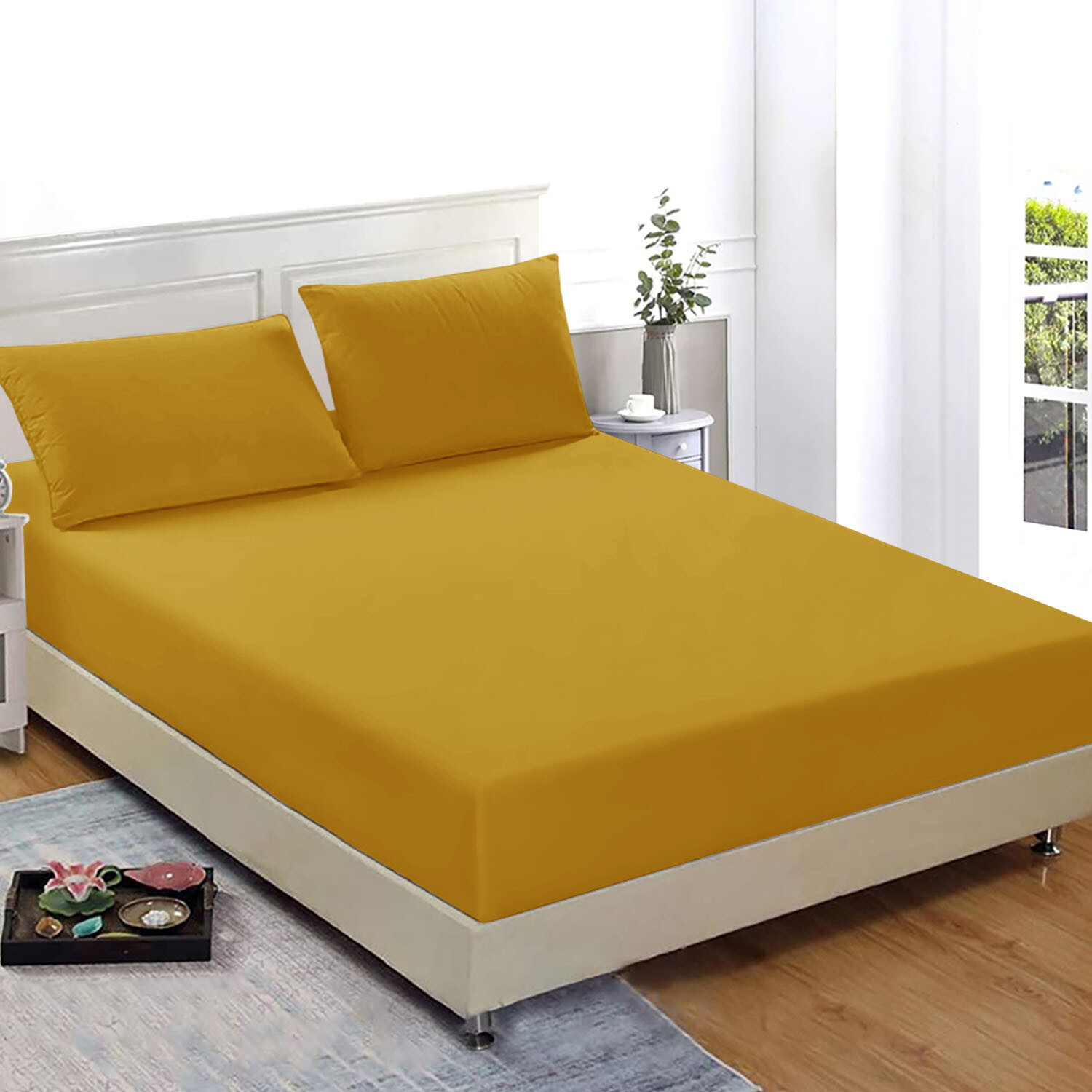 30CM, 40cm Fitted Bed Sheet 100 Polycotton Single Double Super King