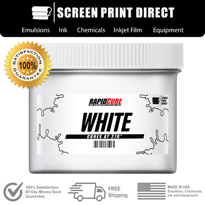White - Screen Printing Plastisol Ink - Low Temp Cure 270F - All Sizes 