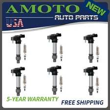 6 Pack D515C Ignition Coil & Spark Plug For Chevrolet GMC Cadillac 41-109 UF569