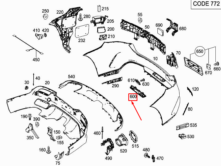 MERCEDES-BENZ GLE C292 Kofferraumdeckel-Druckknopfhalterung A2928850540