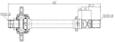 CV Intermediate Shaft GG45-25-700G GG45-25-700B GG4525700G Fit