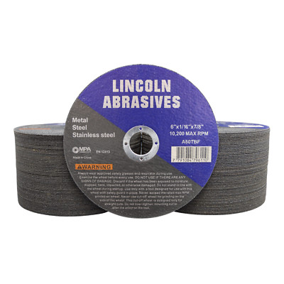 100 Pack 6'' x 1/16'' x 7/8'' Cut-off Wheel Cutting Discs Stainless Steel & Metal