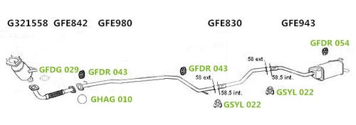 Exhaust Center Middle Pipe/Pipeline For Ford Mondeo GFE980 FD30743 FE980 - Picture 2 of 3