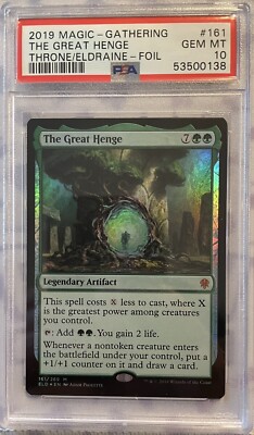 2019 Magic The Gathering The Great Henge #161 Throne ELD FOIL PSA