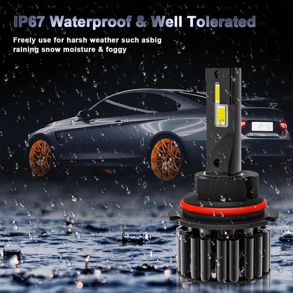 Led Headlight Kit 9007 HB5 6500K White High/Low Bulb for Dodge Neon 1995-2005 - Image 4 of 4