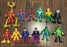 Fisher Price Imaginext Marvel DC Iron Spiderman Superman Flash Used Figure Lot
