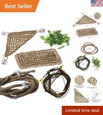 5 PCS Bearded Dragon Hammock, Flexible Jungle Climber Reptile Vines Terrarium...