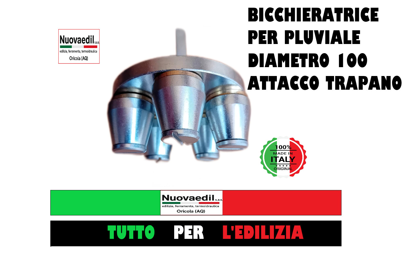 Svasatore per Pluviali 100mm Allargatubo in Acciaio Temprato per Trapano