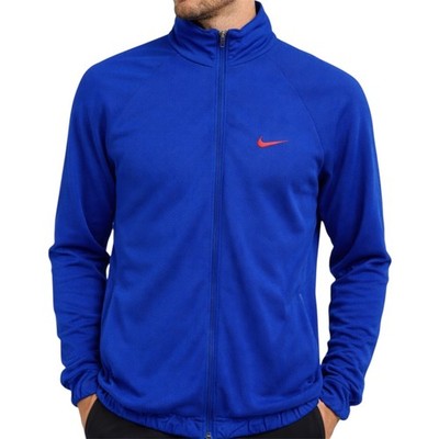 Nike Reversible Windbreaker Jacket Full Zip Logo Hidden Hood Royal Blue M