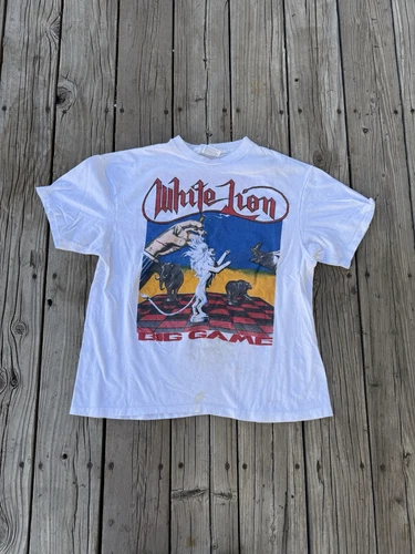 White Lion Big Game US Tour Double Sided Metal 1980s vintage concert t-shirt, vintage, single stitch, B+ condition