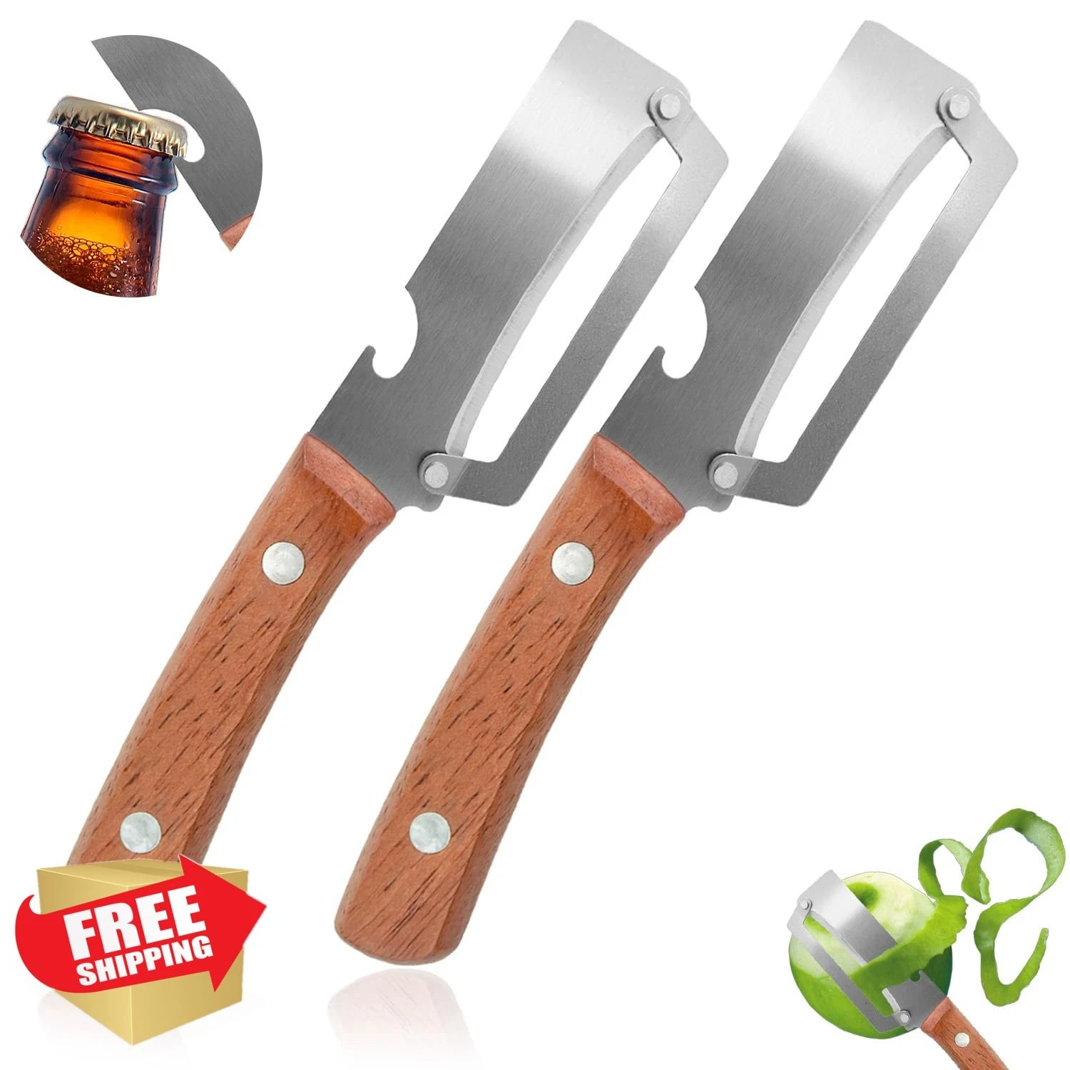 TASOMUTY Vegetable Peeler Wood Handle