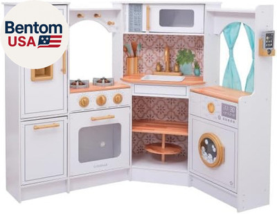 Kidkraft Ultimate Corner Wooden Play Kitchen with Lights & Sounds, Play Phone an