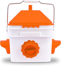 -10 Pounds Chicken Feeder with 4 Ports, Rainproof Poultry Feeder for up to 10 Ad
