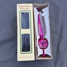 Vintage Commodore Christmas Tree Topper Hand Decorated Old World Pink 10 