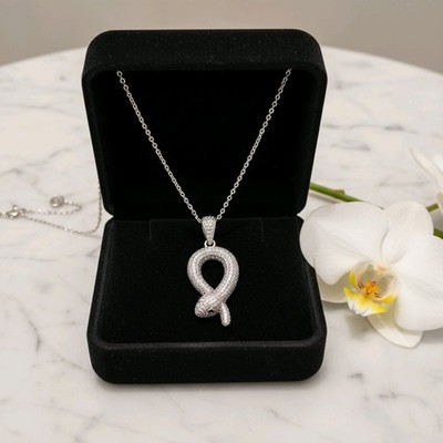 Moissanit Schlange Anhänger Halskette 1,50 ctw 925 Sterling Silber GRA zertifiziert