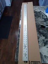 Vintage Johnson J-36 Straight Edge 36" x2" Thick Anodized Aluminum SAE Yardstick