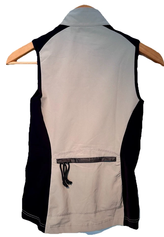 Vintage 90s Patagonia Cycling Hybrid Vest Beige Black Lightweight Women’s XS EUC - Image 4 of 4