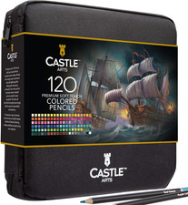 Castle Art Supplies 120 Colored Pencils with Zipper Quality Soft Coloured Lead