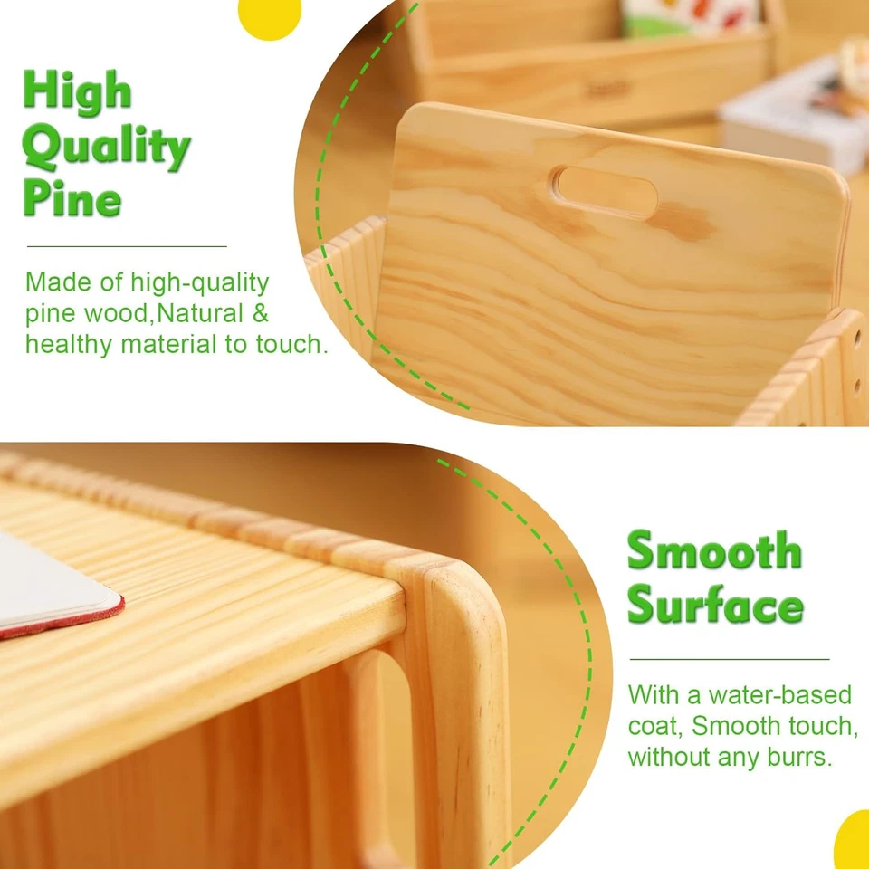 Set Tavolo E Sedia Montessori per Bambini 1-3 Anni, Altezza Regolabile, Ideale p - Immagine 3 di 4