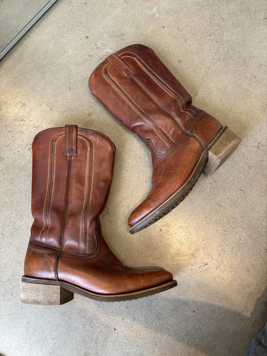 Bottes Cowboy Homme Morgan & Miller Vintage Cuir Reptile Marron Taille 8.5 D