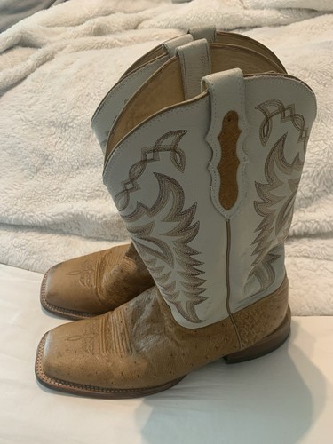 Justin Boots Square Toe Cowboy Mens Brown Casual Work Trucking Boots 12 EE - Picture 3 of 15
