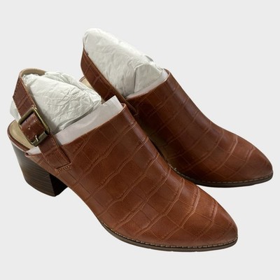 BC Footwear My Turn Cognac Brown Womens Size 7.5 Shoes Mules Pointed Toe