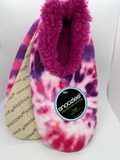 Snoozies Foot Coverings Womens Laege Shoe Size 9-10 DK-Pink