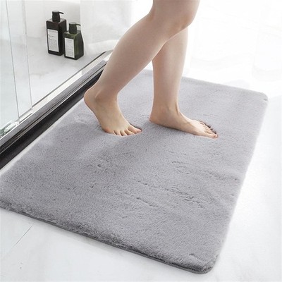 Rutschfeste Shaggy Badematte Wasserabsorbierend Badvorleger Maschinenwäsche 50 x 80 cm