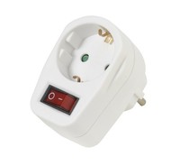 Schuko-Steckdosenadapter Mit Schalter