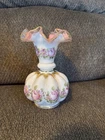 Vintage Fenton Charlton Rose Ruffled Vase #4528