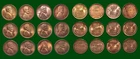 12 1940'S Lincoln Wheat Cents Extremely-Fine Almost Uncirculated Original Shine