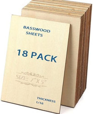 18 Pcs Basswood Sheets 1/16,Thin Plywood Wood