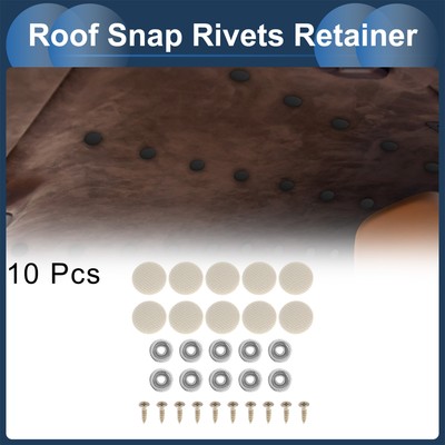 Headliner Knopf Schnalle Reparatur Clip, Nieten Metall Gingham Beige, 10 Stk.