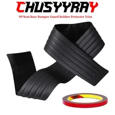 Black Rear Bumper Rubber Pad Kit Guard Sill Plate Trunk Protector Trim Cover 1x