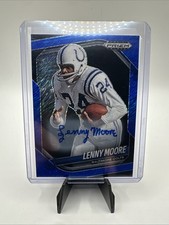 2025 Panini Prizm Black Lenny Moore Auto #6 Blue Shimmer /15 Colts HOF