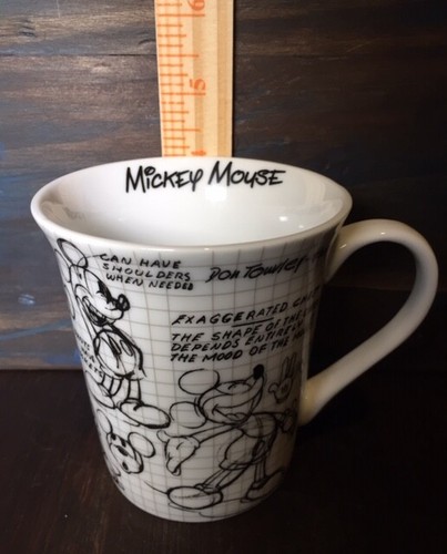 Mickey Mouse Sketch Book Coffee Mug by Don Towley Black White 7-20-1937 Cute - Picture 5 of 6