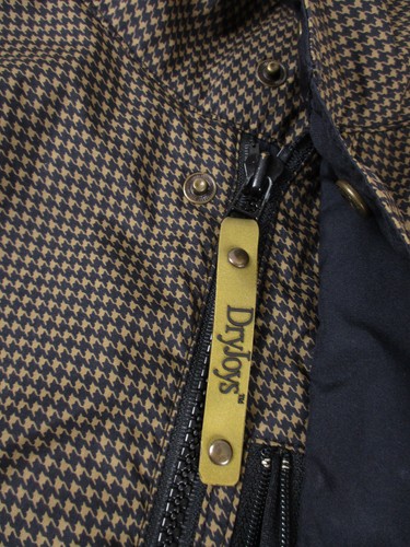 Footjoy Jacket Mens Large Brown/Black DryJoys Full Zip Snap Houndtooth Golf - Picture 7 of 17