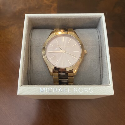 MK tort and gold women’s watch Michael Kors Runway Womens Pave Crystals Watch, Gold Dial  main image 4