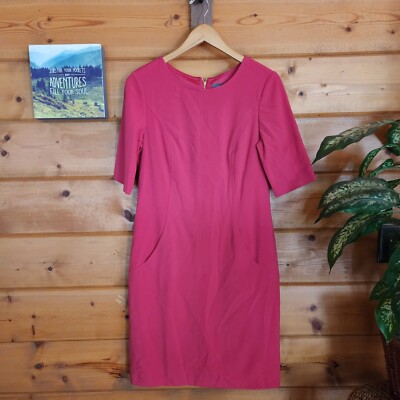 Vince Camuto Pink Sheath Pencil Dress Half Sleeve Pockets Stretch