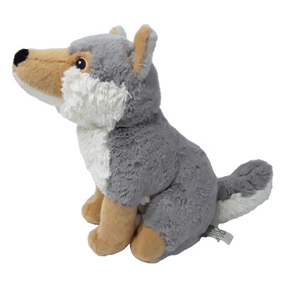 Aurora Wolf Husky Dog 9'' Plush Eco Nation Stuffed Animal Sitting Gray