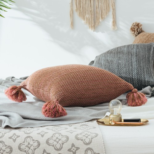 Tassel Knitted Cushion Cover Pompom Pillow Covers Sofa Bed Pillowcase Home Decor - Picture 51 of 76