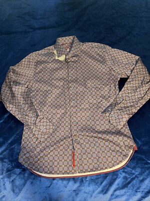 New Visconti Black Long Sleeve Shirt Mens Size  M Retail 145.00