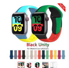 Black Unity Silicone Sport Watch Strap for Apple Watch Series11 10 9 8 7 38/46MM