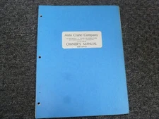 Auto Crane 6006 Truck Crane Parts Catalog Owner Operator & Service Repair Manual