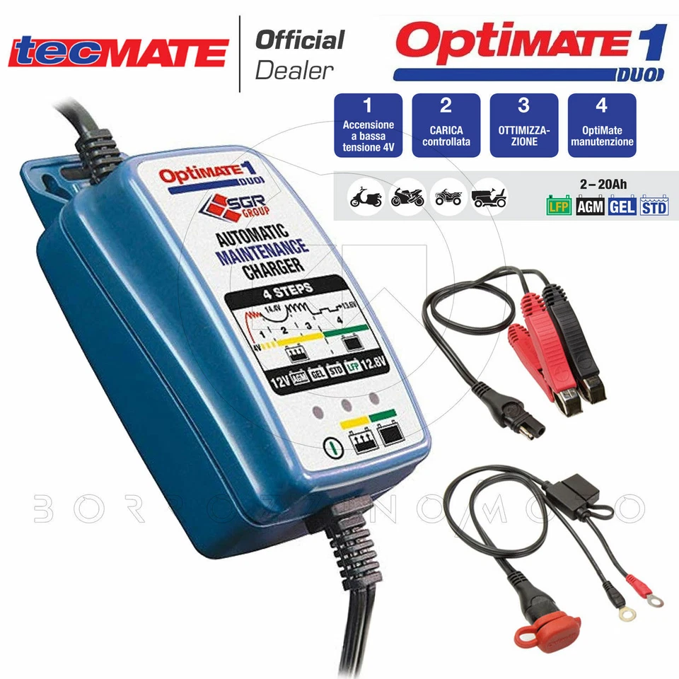 Chargeur batterie MOTO Optimate 1 Duo batterie AGM, Gel,lithium.